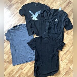 Men's Black and Blue T-Shirt Set Calvin Klein American Eagle Adidas